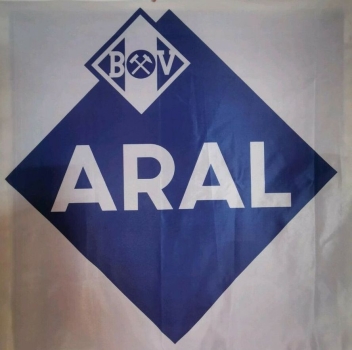 Preview: BV Aral Tankstellen-Flagge mit Logo 1960 Textil (4413)